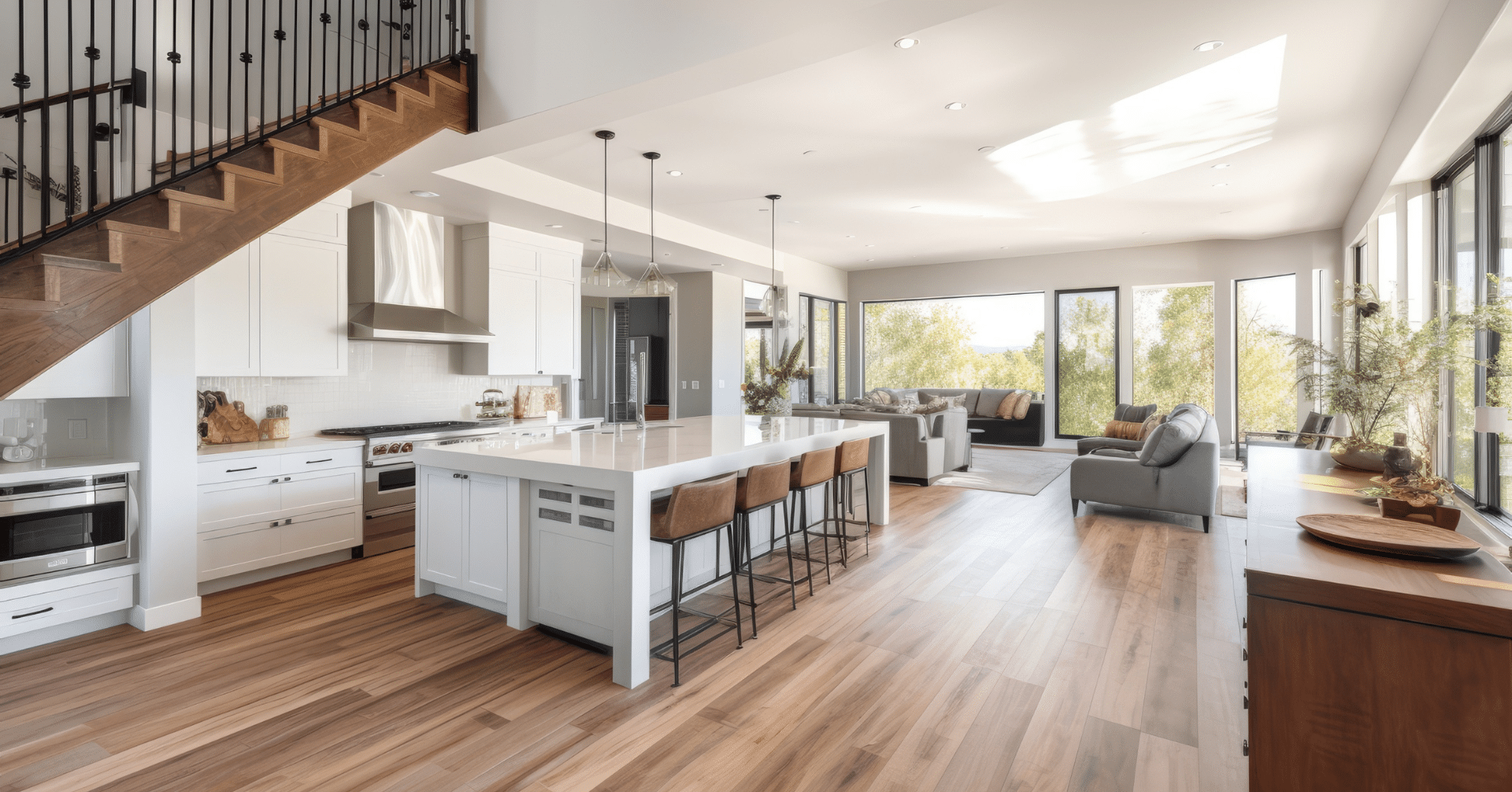 Open Concept Kitchen and Living Room