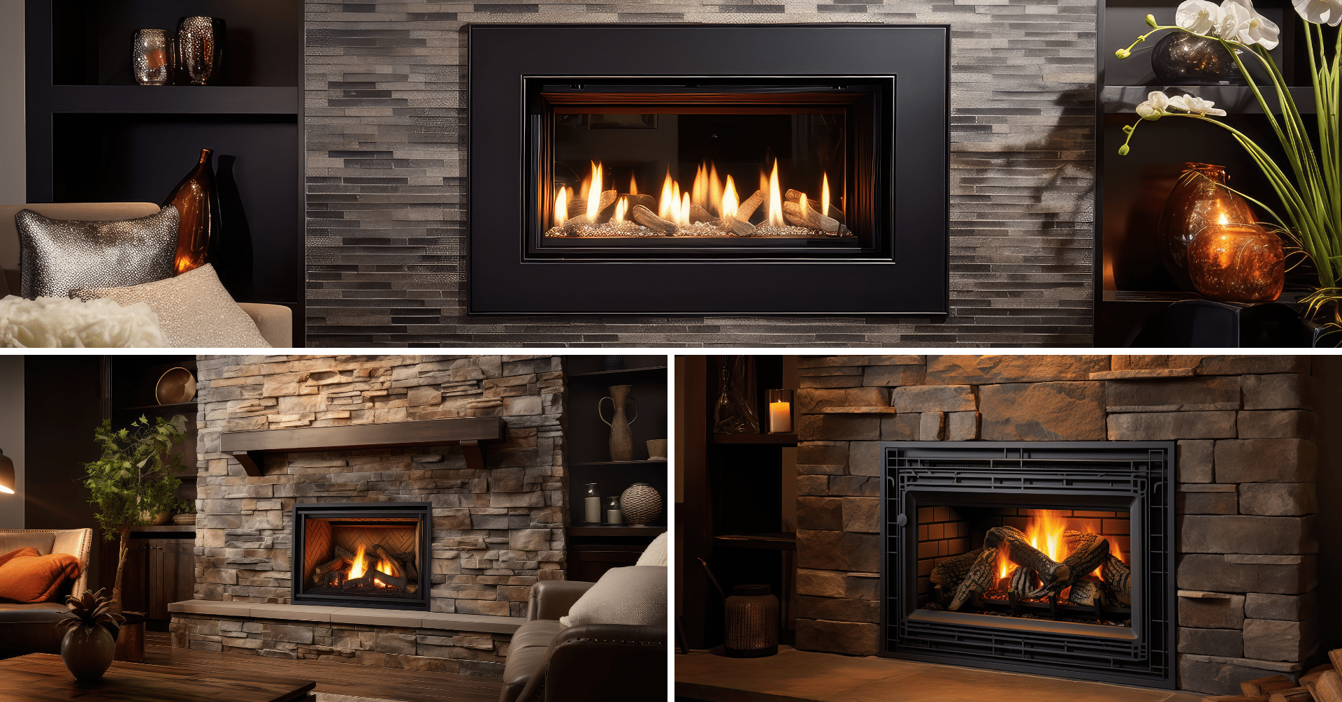 Fireplace surrounds - three different styles